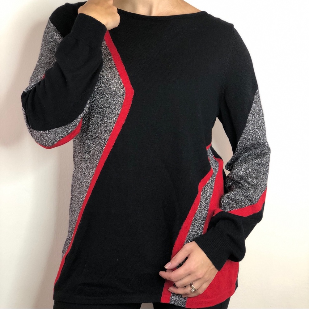 Jones New York modern pattern sweater, large.